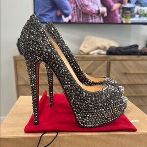 Christian Louboutin Black Heels with Iconic Red Sole